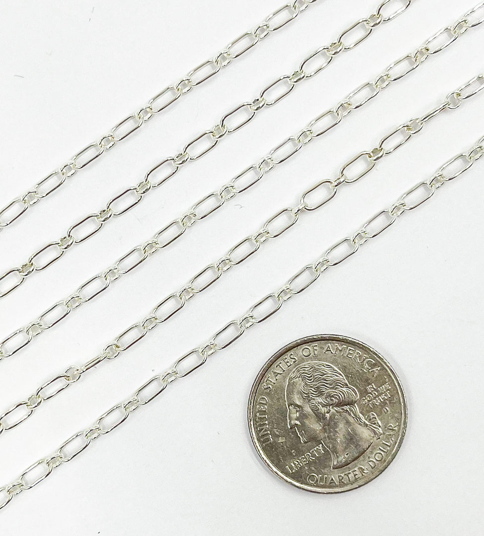 925 Sterling Silver Oval & Round Link Chain. 82511SS