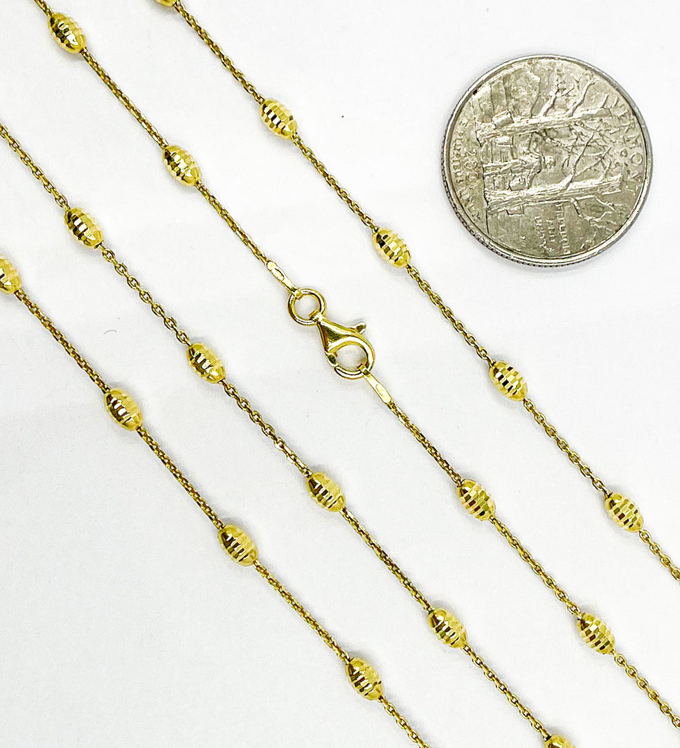 925 Sterling Silver Satellite Gold Plated Necklace. 8Necklace