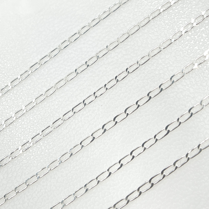 925 Sterling Silver Flat Cable Link Chain