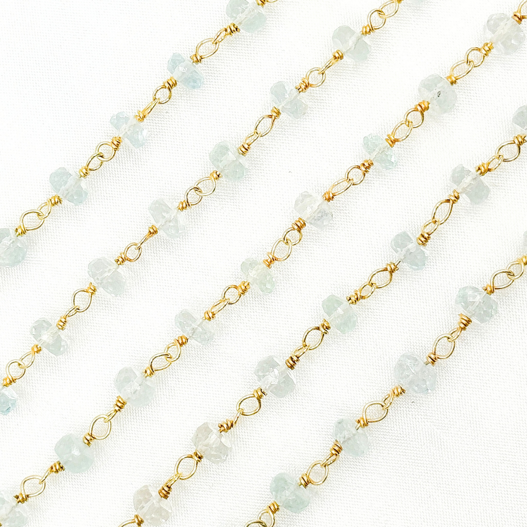 Aquamarine Gold Plated Wire Chain.