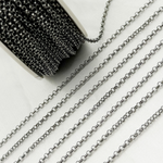 Load image into Gallery viewer, Oxidized 925 Sterling Silver Rolo Chain. V107BR
