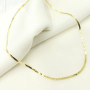 14K Solid Yellow Gold Flat Snake Chain