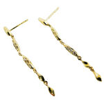 Load image into Gallery viewer, 14K Solid Gold and Diamonds Threader Earrings.