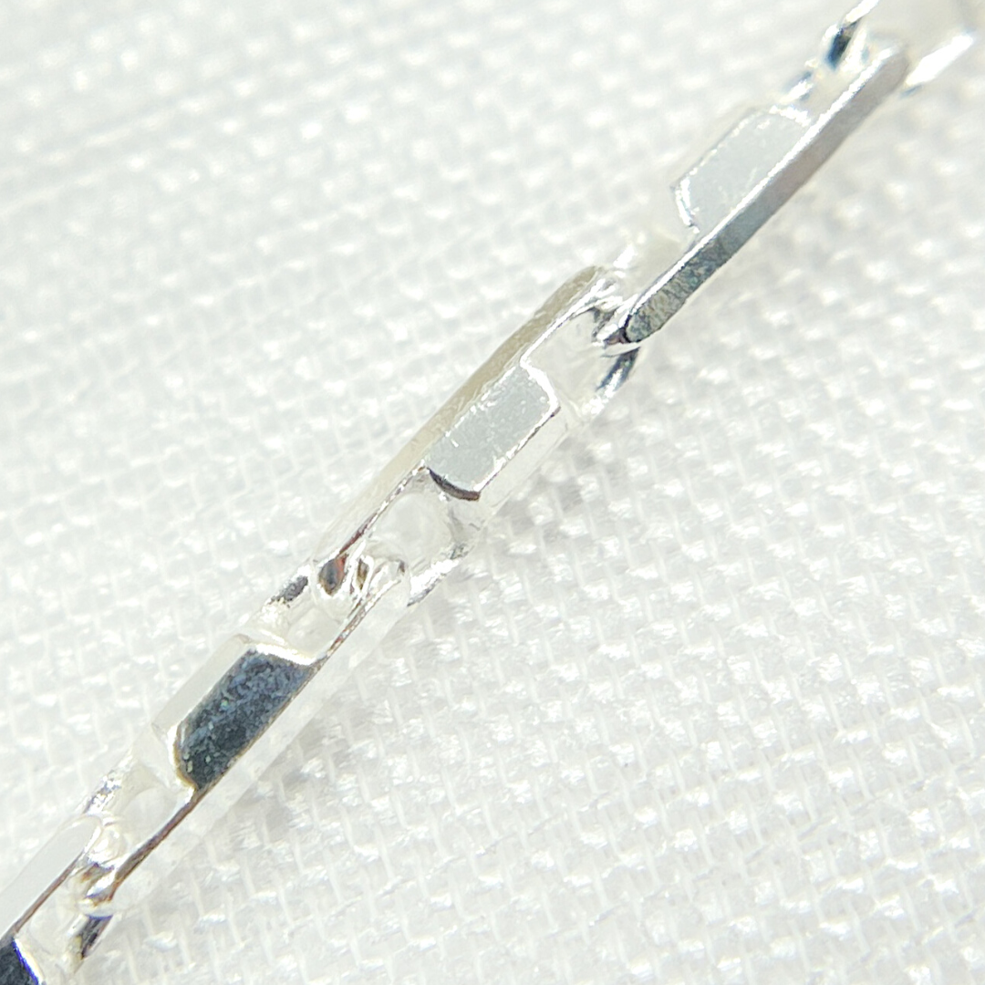 925 Sterling Silver Diamond Cut Bar Link Chain. X2SS