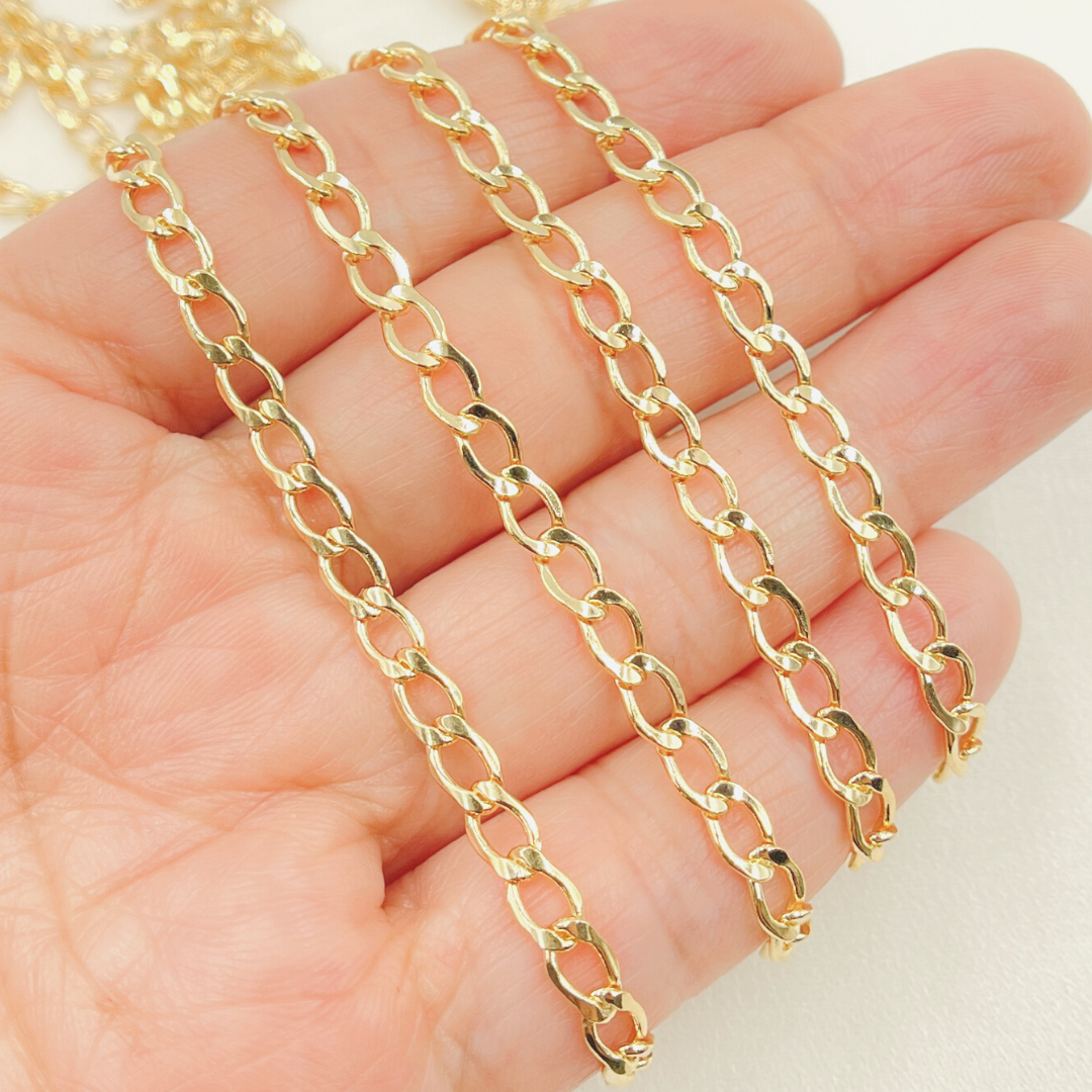 14k Yellow Gold Filled Flat Curb Link Chain. 3306CHRGF