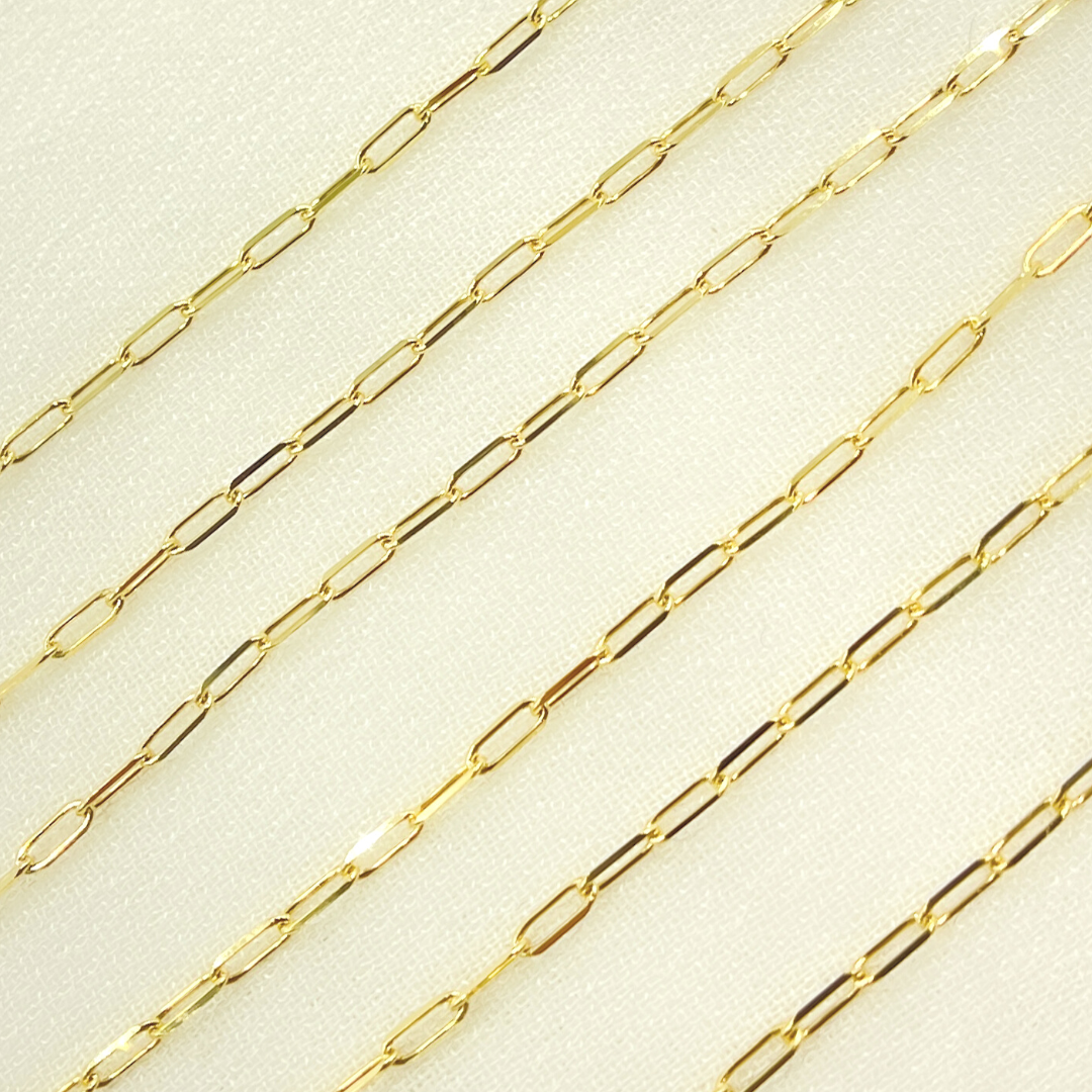 040FVBFVT5byFt. 14K Solid Yellow Gold Flat Paperclip Chain by Foot.