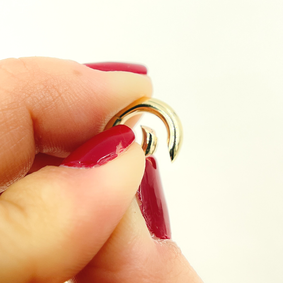 14k Solid Gold Round Clasp 13mm.