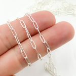 Load image into Gallery viewer, 925 Sterling Silver Hammered Paperclip Link Chain. 2505LSS
