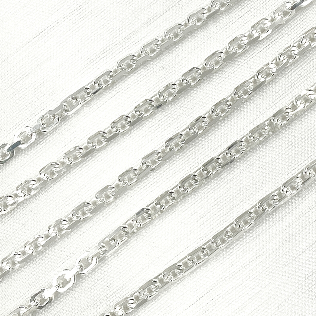 Sterling Silver Diamond Cut Oval Link Chain