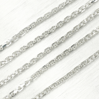 Sterling Silver Diamond Cut Oval Link Chain