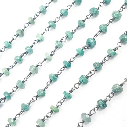 Dyed Emerald Oxidized Wire Chain