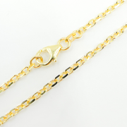 14K Solid Gold Diamond Cut Cable Chain