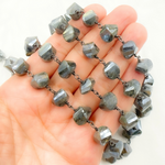 Load image into Gallery viewer, Coated Labradorite Nugget Shape Oxidized Wire Chain. CLB47

