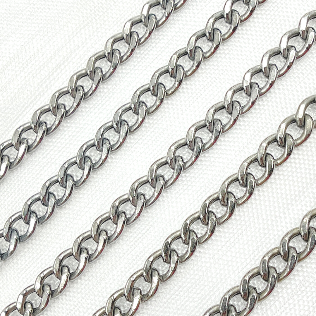 Oxidized Sterling Silver Curb Link Chain
