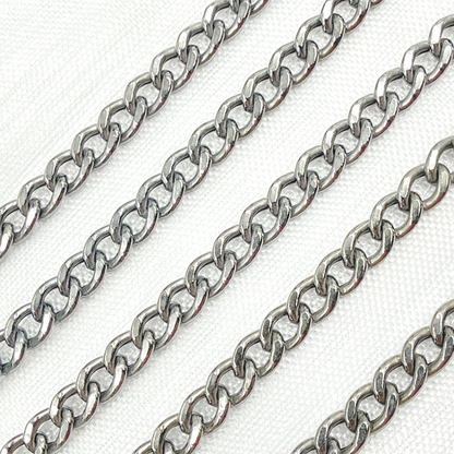 Oxidized Sterling Silver Curb Link Chain