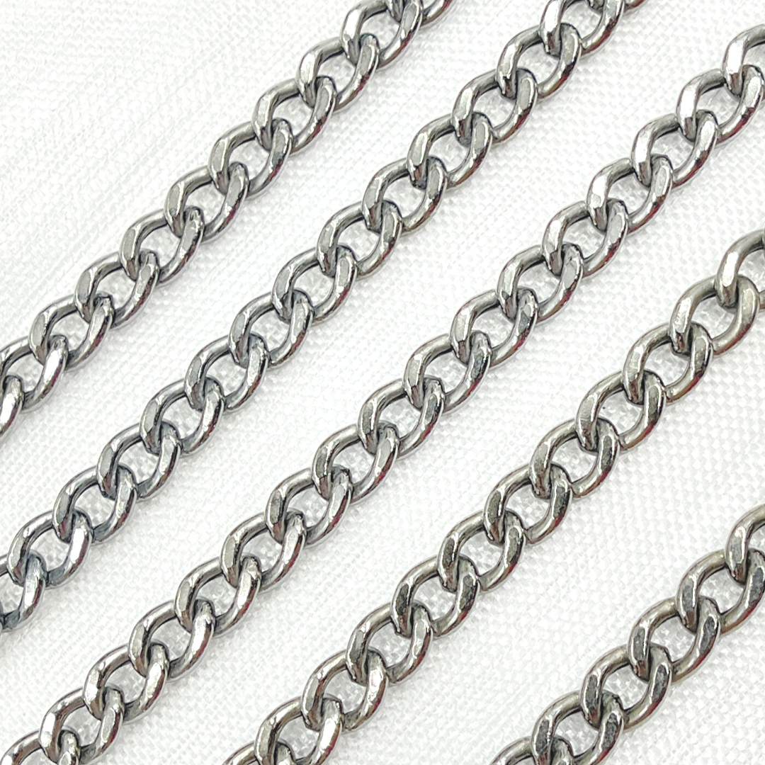 Oxidized 925 Sterling Silver Curb Link Chain. V44OX