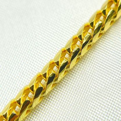 14k Solid Yellow Gold Wheat Chain