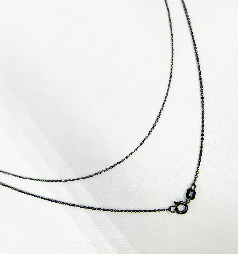 Black Rhodium 925 Sterling Silver Cable Finished Necklace. 13Necklace