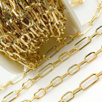 Load image into Gallery viewer, Gold Plated 925 Sterling Silver Flat Paper Clip Chain. V140GP
