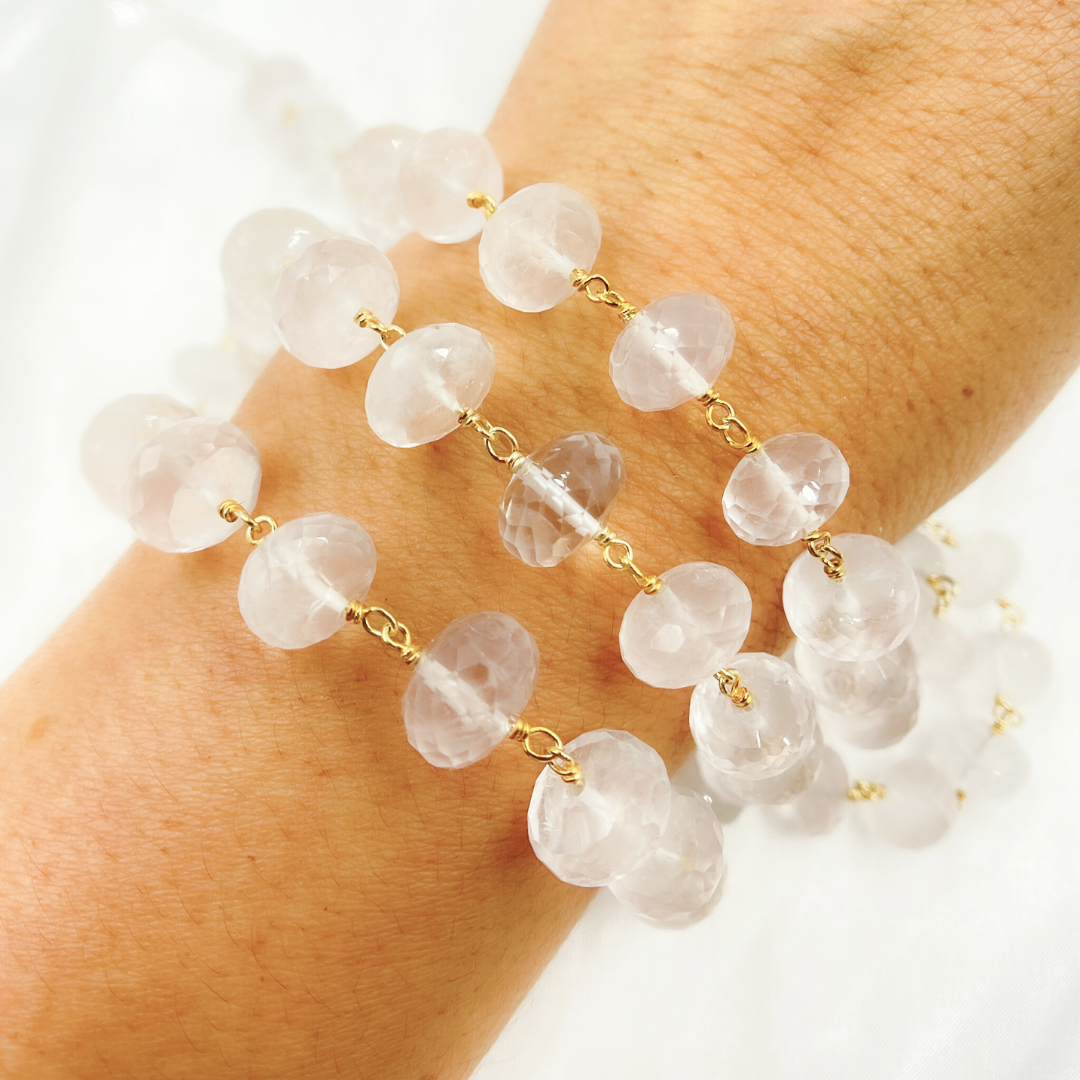Rose Quartz Gold Plated Wire Chain