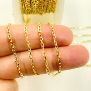Solid Yellow Gold Diamond Cut Cable & Marina Link Chain
