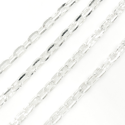 925 Sterling Silver Flat Oval Link Chain
