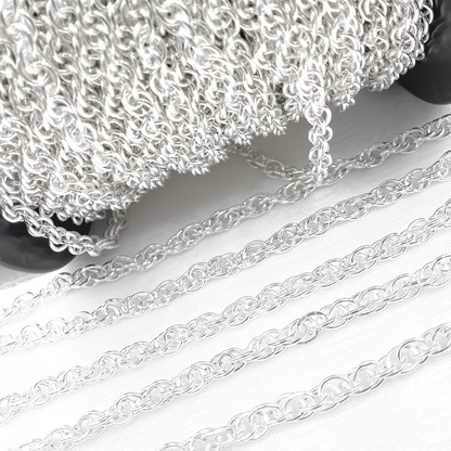 Y104SS. 925 Sterling Silver Hollow Rope Chain