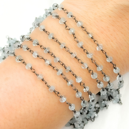 Aquamarine Oxidized Wire Chain