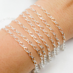 Load image into Gallery viewer, 925 Sterling Silver Long and Short Links Chain. V239SS
