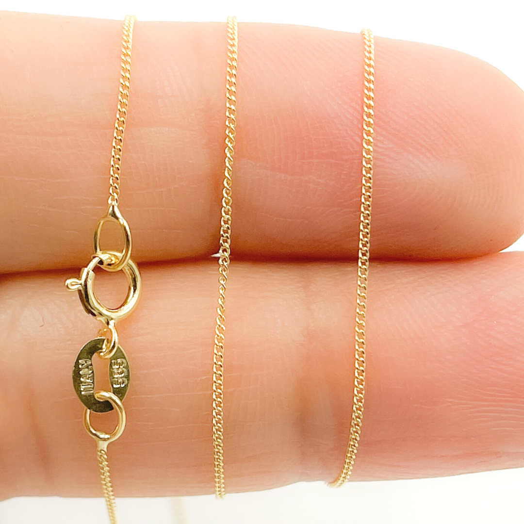 020GT2. 14K Solid Gold Cable Chain