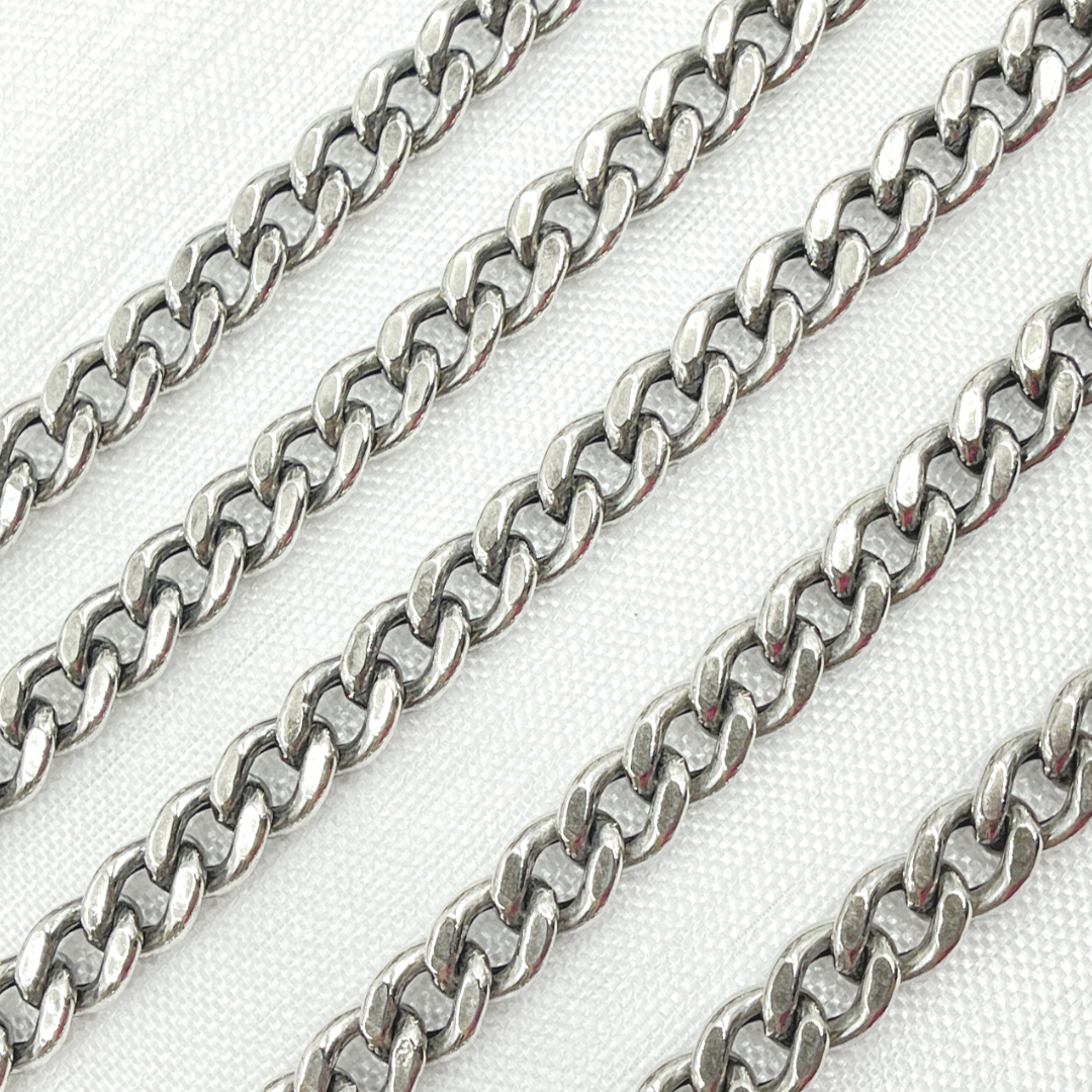 Oxidized Sterling Silver Curb Link Chain
