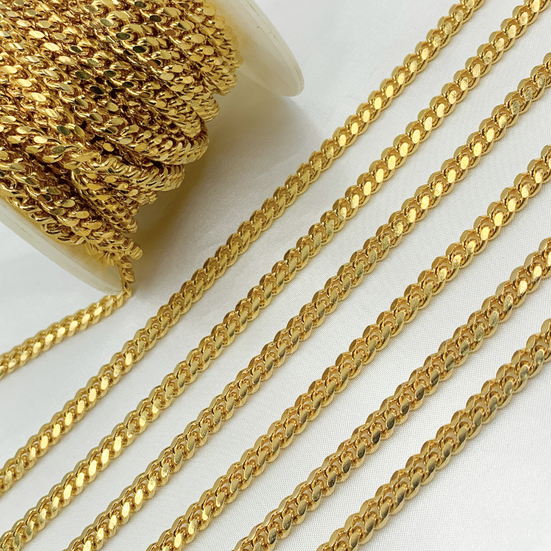 Gold Plated 925 Sterling Silver Curb Chain. X23GP