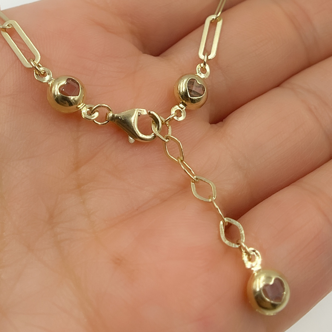 14K19 Bracelet. 14K Solid Gold Flat Paperclip Bracelet