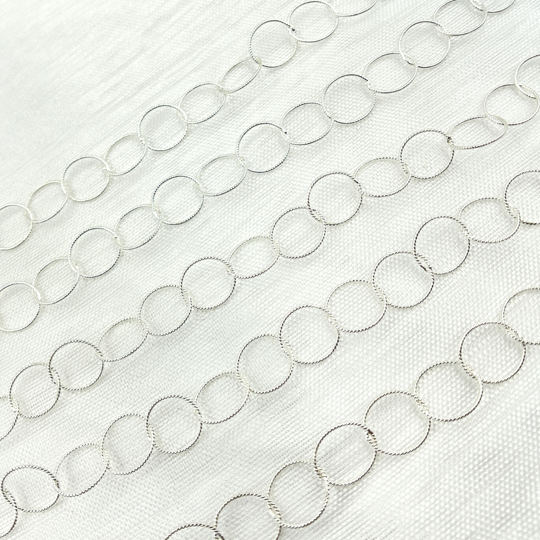 Sterling Silver Twisted Round Link Chain