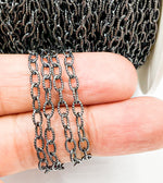 Load image into Gallery viewer, Black Rhodium 925 Sterling Silver Twisted Oval 5x3 mm Link Chain. BR19
