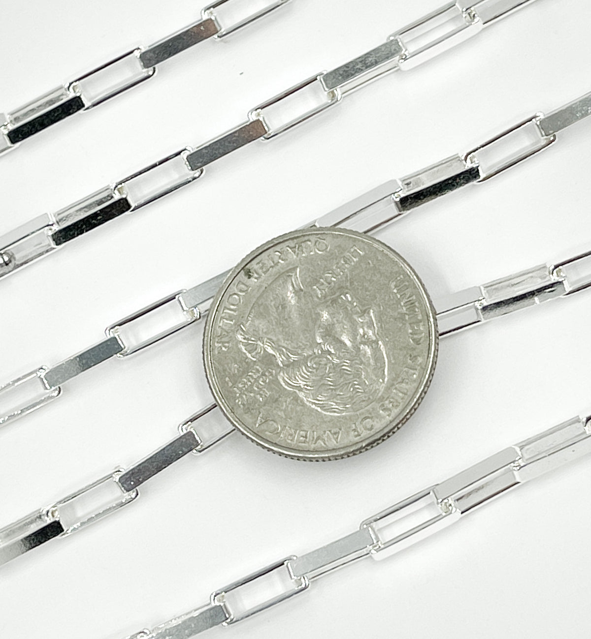 X31SS. Sterling Silver Flat Box Link Chain