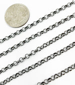 Load image into Gallery viewer, Black Rhodium 925 Sterling Silver Rolo Chain. V102BR
