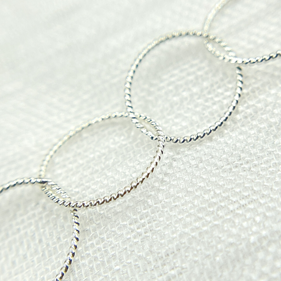 Sterling Silver Twisted Round Link Chain