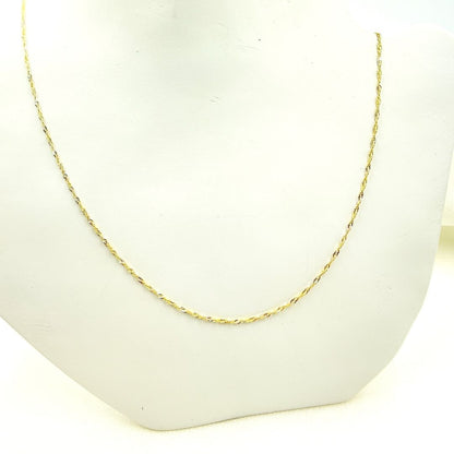 14K Solid Two Tone Gold Singapore Chain