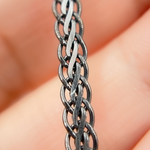 Load image into Gallery viewer, 925 Sterling Silver &amp; Black Rhodium Flat Wheat Necklace. 0502213SBNecklace
