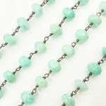 Load image into Gallery viewer, Amazonite Oxidized Wire Chain. AMZ20
