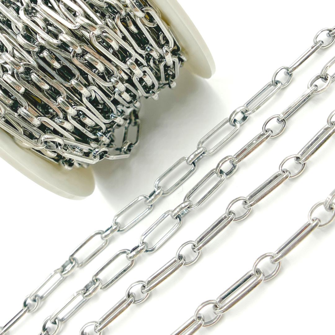 Oxidized 925 Sterling Silver  Paperclip Chain. V165OX