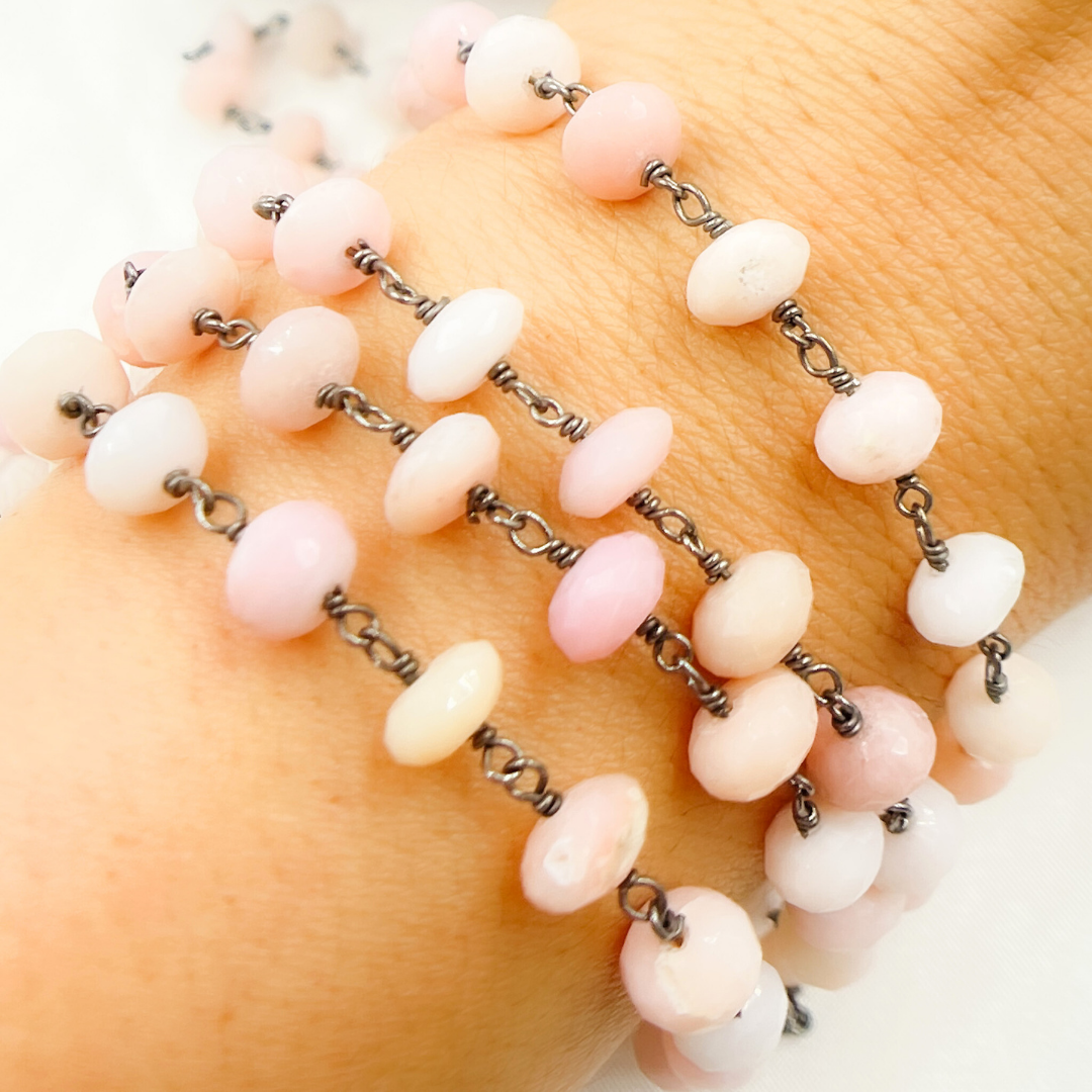 Pink Opal Oxidized Wire Chain