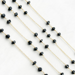 Load image into Gallery viewer, Black Spinel Gold Plated 925 Sterling Silver Wire Chain. BSP29
