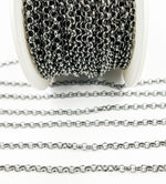 Load image into Gallery viewer, Black Rhodium 925 Sterling Silver Rolo Chain. V102BR
