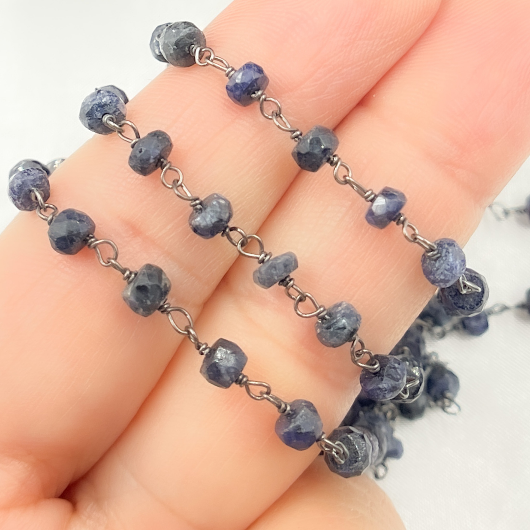 Dyed Sapphire Oxidized Wire Chain. DYS1