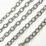 Load image into Gallery viewer, Oxidized 925 Sterling Silver Twisted Round Link Chain. 194OX
