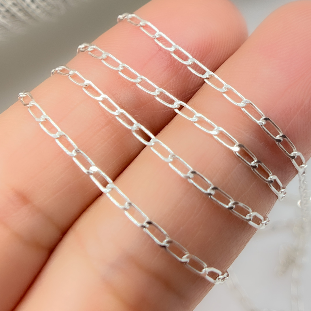 925 Sterling Silver Flat Cable Link Chain. Y114SS