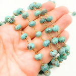 Load image into Gallery viewer, Natural Turquoise Gold Plated Wire Chain. TRQ22
