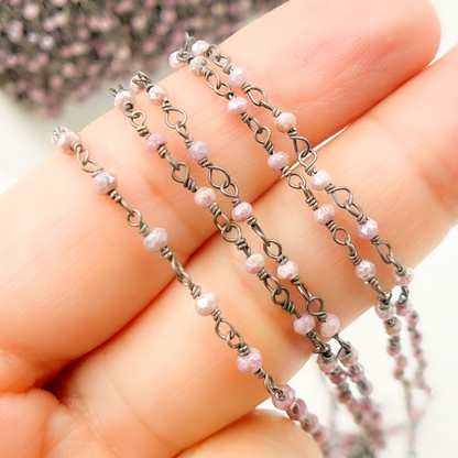 Pink Silverite Oxidized Wire Chain